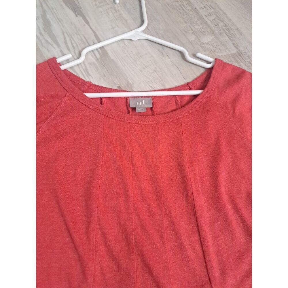 J. Jill Pullover Shirt Dress Sz L Long Sleeves Cotton Structured Salmon Comfort - Picture 9 of 9